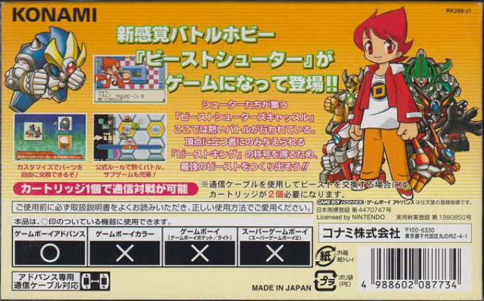 Beast Shooter - Mezase Beast King! — box-2D-back (JP)