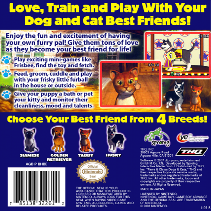 Paws And Claws - Best Friends - Dogs And Cats — box-2D-back (US)