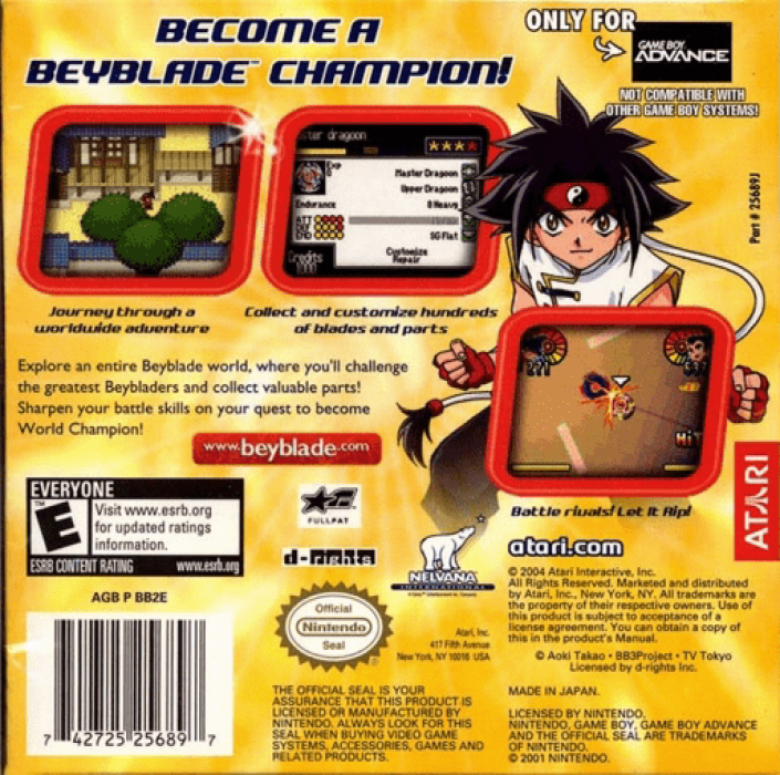 Beyblade - Grevolution — box-2D-back (US)