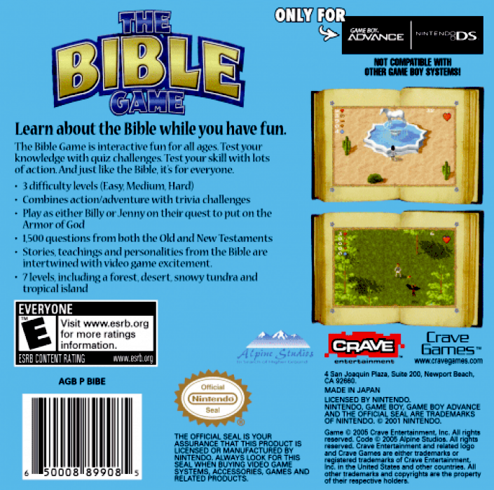 Bible Game, The — box-2D-back (US)