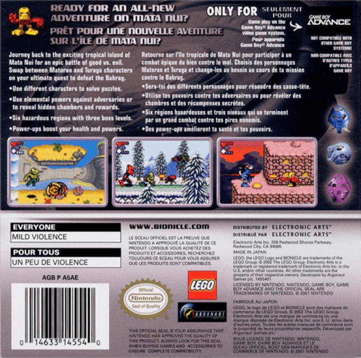 Bionicle - Matoran Adventures — box-2D-back (US)