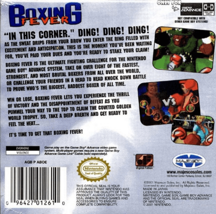 Boxing Fever — box-2D-back (US)