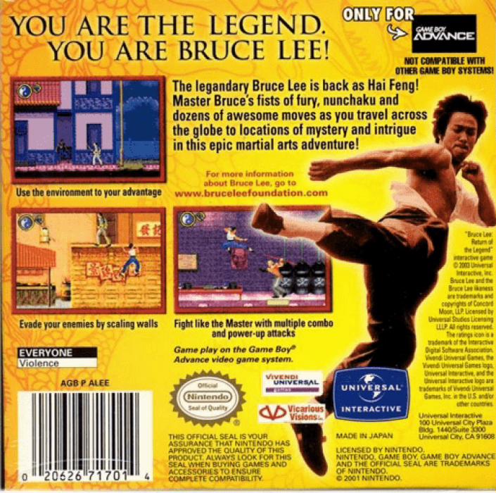 Bruce Lee - Return Of The Legend — box-2D-back (US)