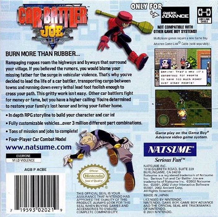 Car Battler Joe — box-2D-back (US)