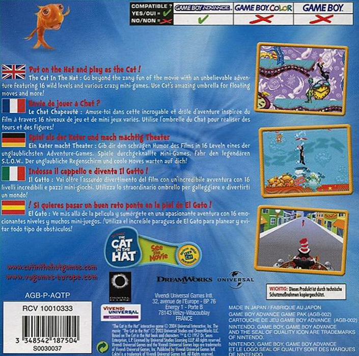 Dr. Seuss' The Cat in the Hat — box-2D-back (EU)