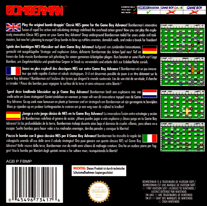 NES Classics - Bomberman — box-2D-back (EU)