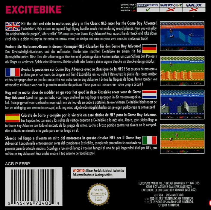 NES Classics - Excitebike — box-2D-back (EU)