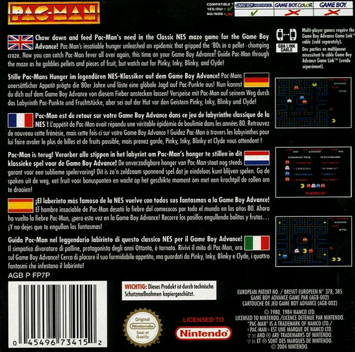 NES Classics - Pac-Man — box-2D-back (EU)