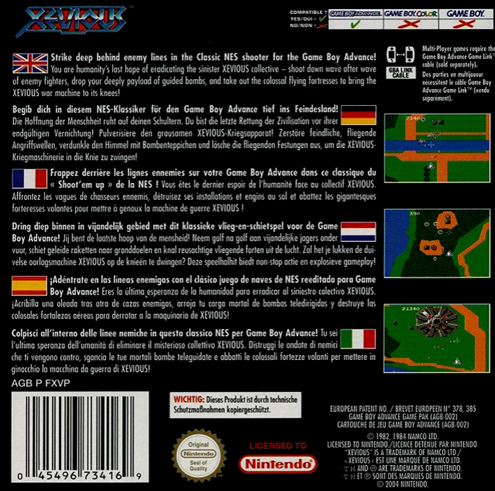 NES Classics - Xevious — box-2D-back (EU)