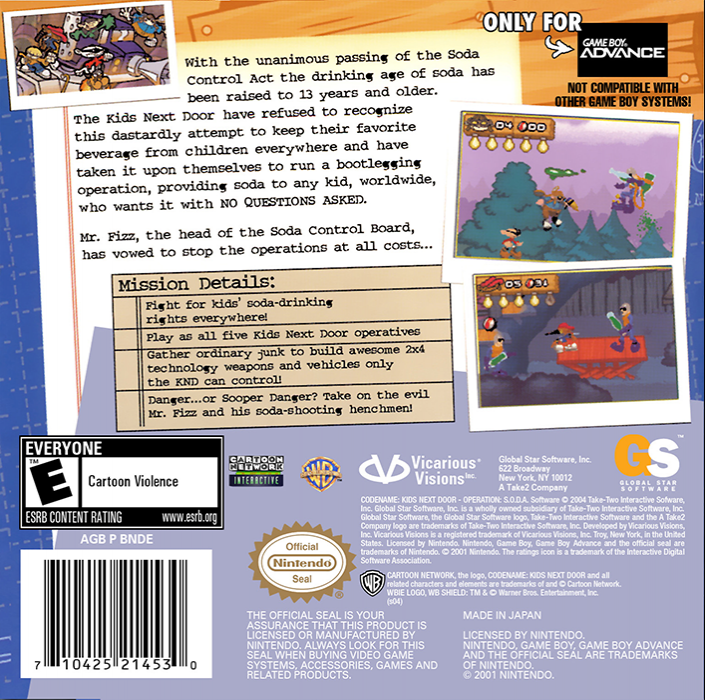 Code- Kids Next Door - Operation S.o.d.a. — box-2D-back (US)
