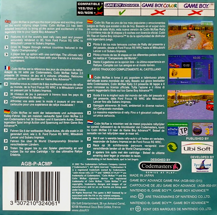 Colin Mcrae Rally 2 — box-2D-back (EU)