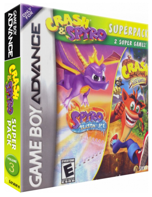 Crash And Spyro Superpack - Spyro - Season Of Ice + Crash Bandicoot - The Huge Adventure — box-3D (US)