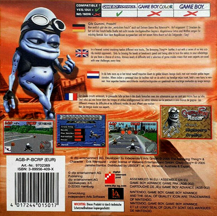 Crazy Frog Racer — box-2D-back (EU)