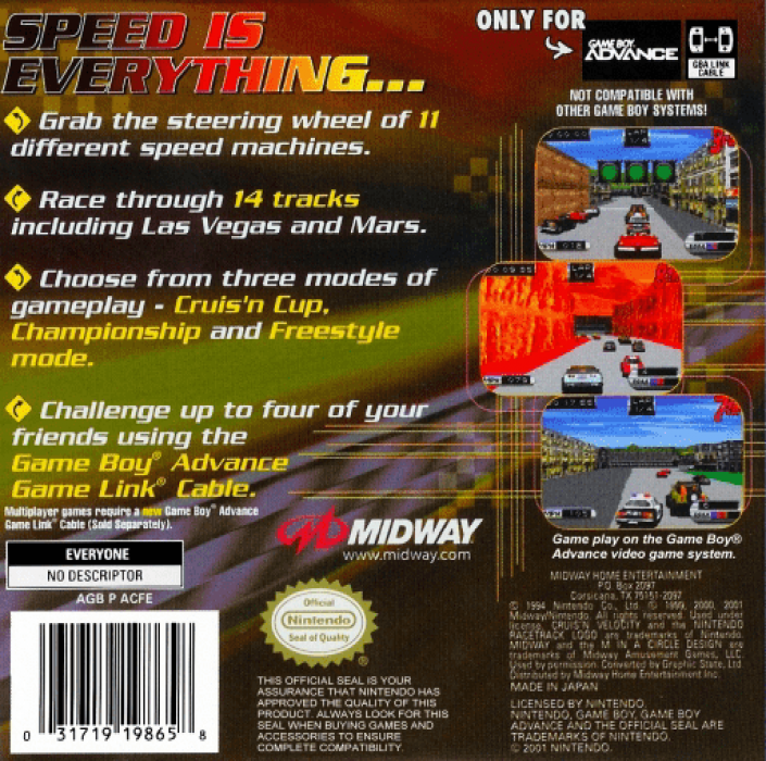 Cruis'n Velocity — box-2D-back (US)