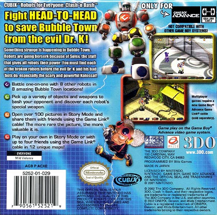 Cubix - Robots For Everyone - Clash 'n Bash — box-2D-back (US)