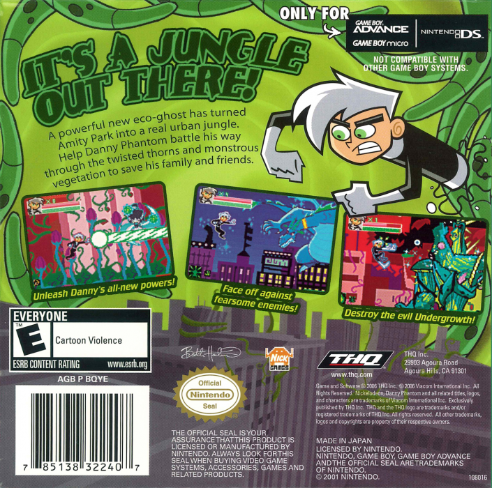 Danny Phantom - Urban Jungle — box-2D-back (US)