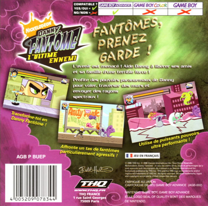 Danny Phantom - The Ultimate Enemy — box-2D-back (FR)