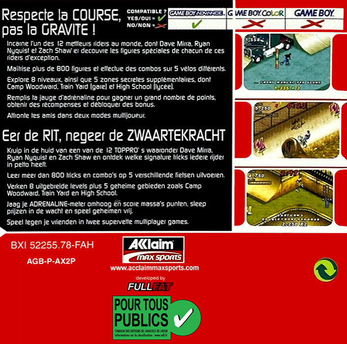Dave Mirra Freestyle Bmx 2 — box-2D-back (FR)