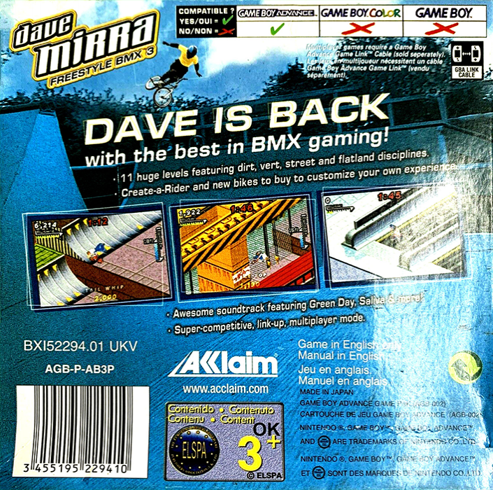 Dave Mirra Freestyle Bmx 3 — box-2D-back (EU)