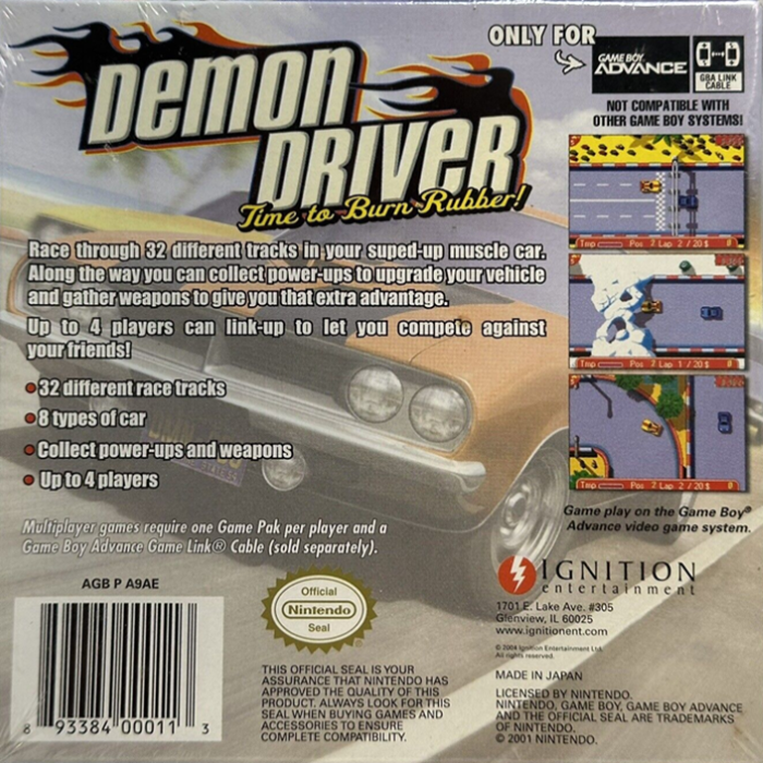Demon Driver - Time To Burn Rubber! — box-2D-back (US)