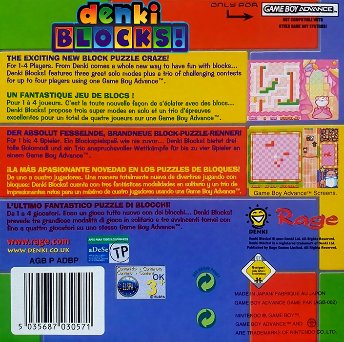 Denki Blocks! — box-2D-back (EU)
