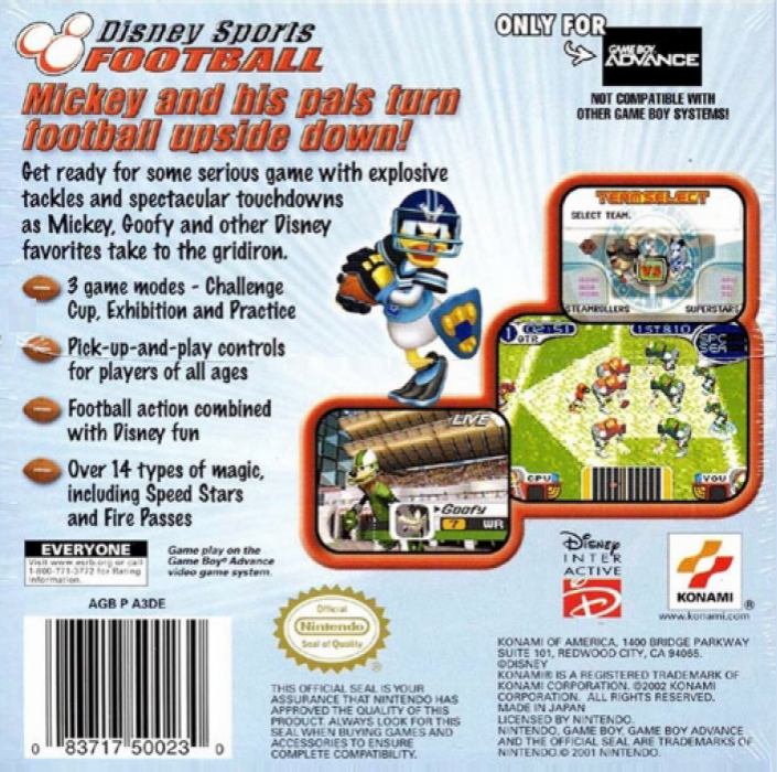 Disney Sports Football — box-2D-back (US)