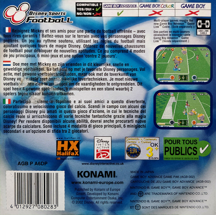 Disney sports - football — box-2D-back (EU)