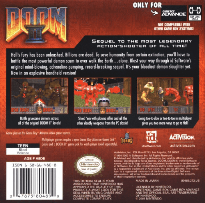 Doom 2 — box-2D-back (US)