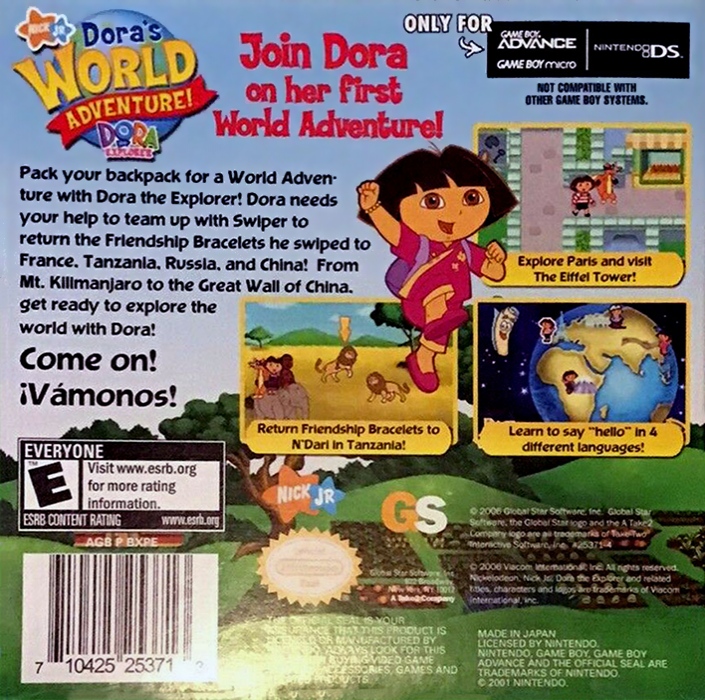 Dora The Explorer - Dora's World Adventure! — box-2D-back (US)