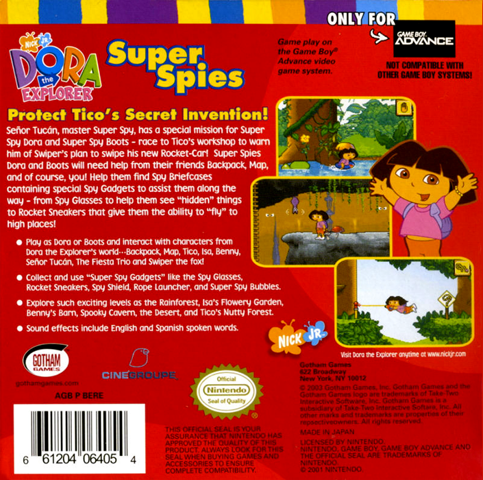 Dora The Explorer - Super Spies — box-2D-back (US)