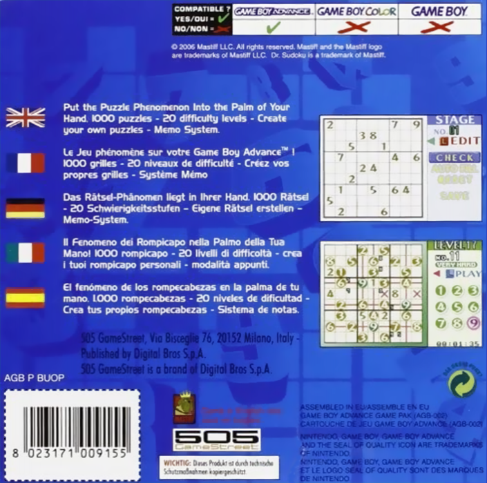 Dr. Sudoku — box-2D-back (EU)