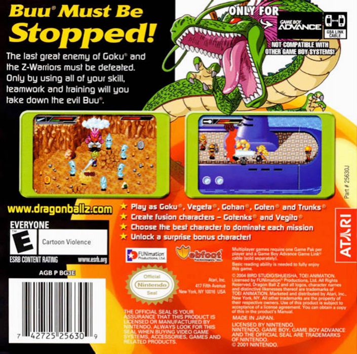 Dragon Ball Z - Buu's Fury — box-2D-back (US)
