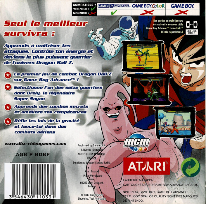 Dragon Ball Z - Taiketsu — box-2D-back (FR)
