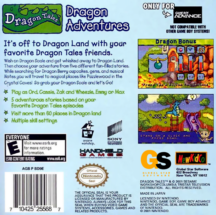 Dragon Tales - Dragon Adventures — box-2D-back (US)