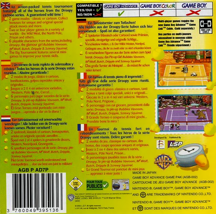 Droopy's Tennis Open — box-2D-back (EU)