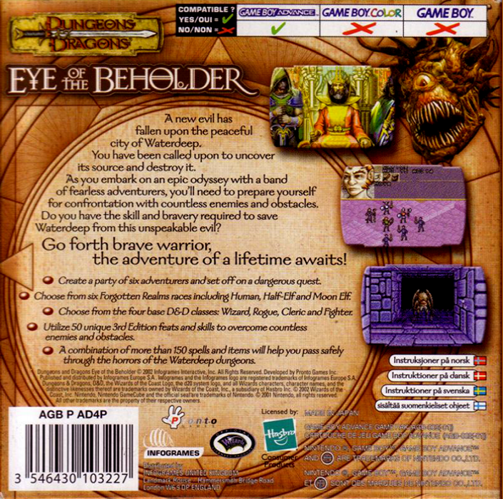 Dungeons & Dragons - Eye of the Beholder — box-2D-back (EU)