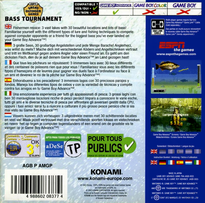 ESPN Great Outdoor Games - Bass Tournament — box-2D-back (EU)