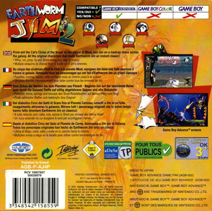 Earthworm Jim 2 — box-2D-back (EU)
