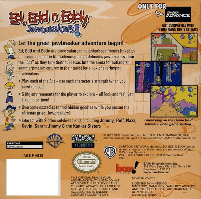 Ed Edd'n Eddy - Jawbreakers ! — box-2D-back (US)