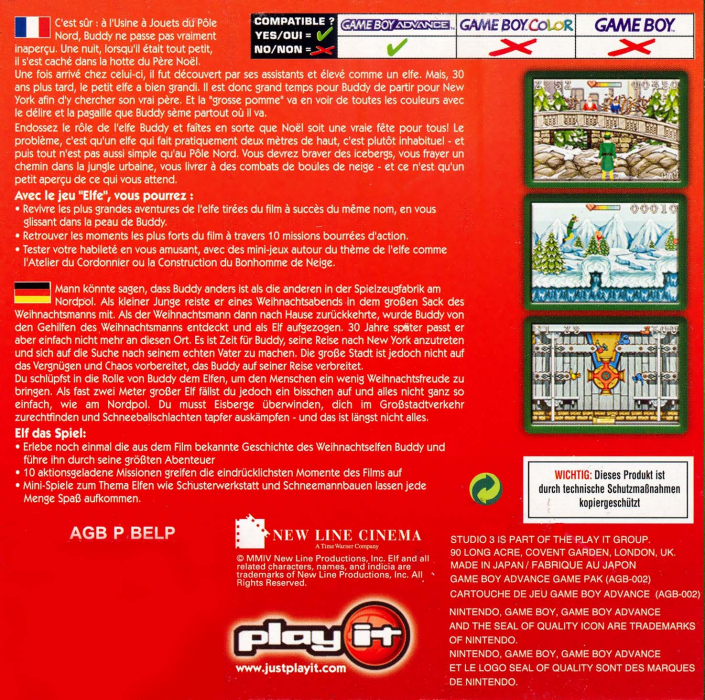 Elf - The Movie — box-2D-back (EU)