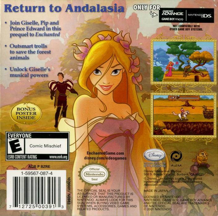 Enchanted - Once Upon Andalasia — box-2D-back (US)