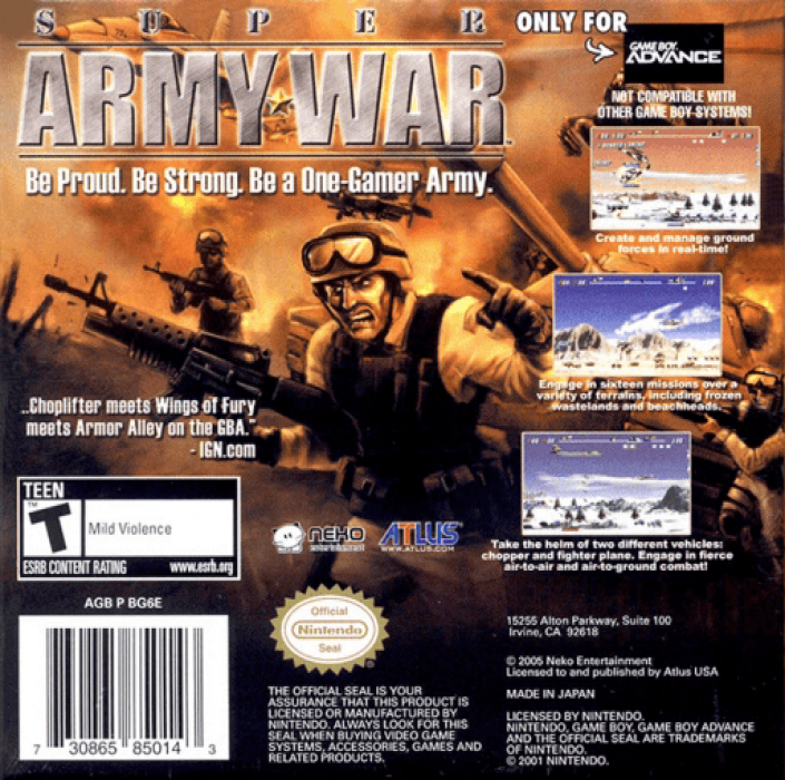 Glory Days - The Essence of War — box-2D-back (US)