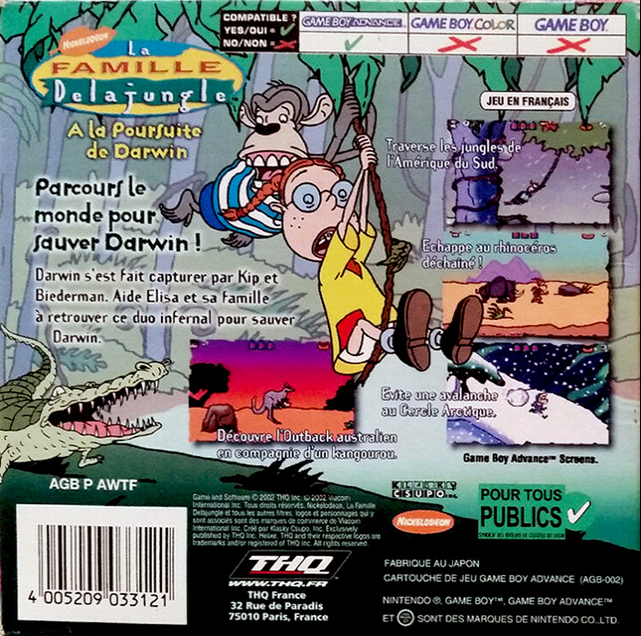 Wild Thornberrys, The - Chimp Chase — box-2D-back (FR)