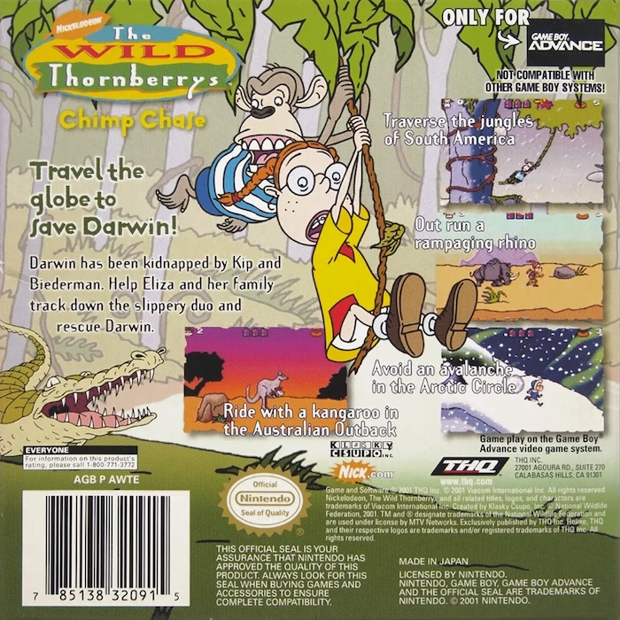 Wild Thornberrys, The - Chimp Chase — box-2D-back (US)