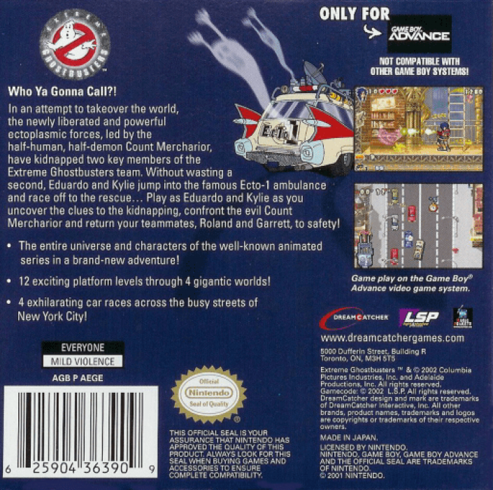 Extreme Ghostbusters - Code Ecto-1 — box-2D-back (US)