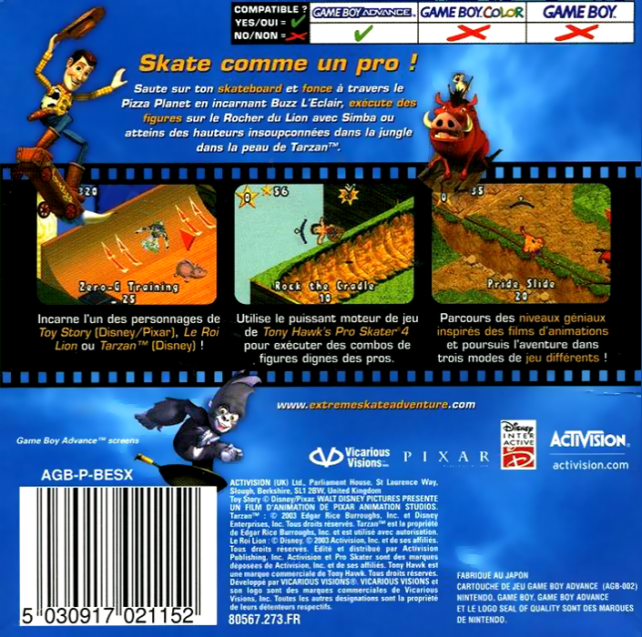 Disney's Extreme Skate Adventure — box-2D-back (FR)