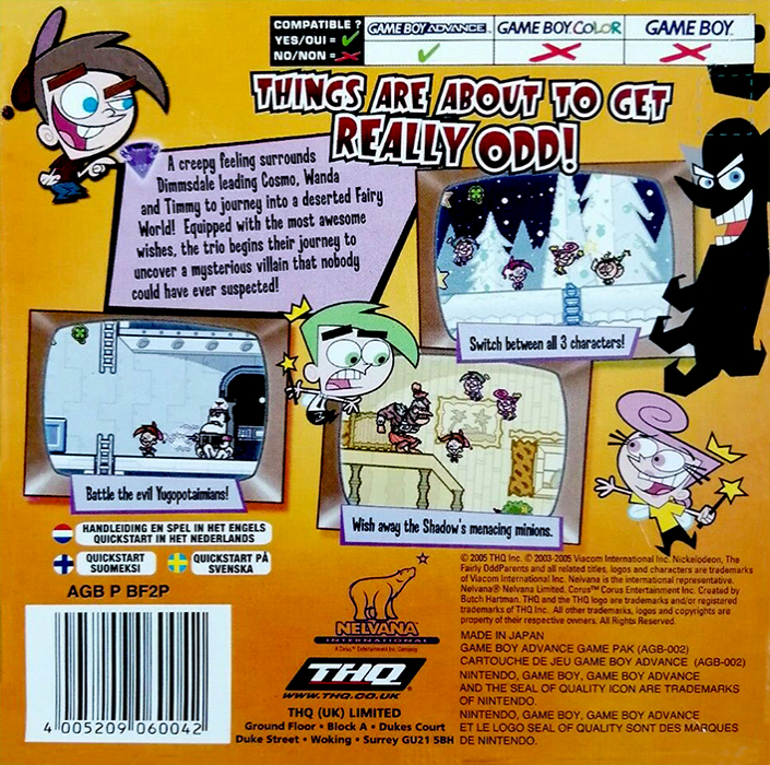 Fairly Oddparents!, The - Shadow Showdown — box-2D-back (EU)
