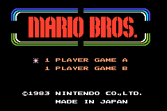 Famicom Mini 11 - Mario Bros. — sstitle (JP)