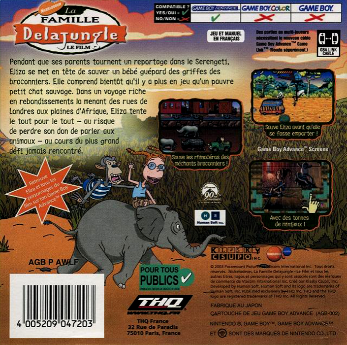 Wild Thornberrys Movie, The — box-2D-back (FR)