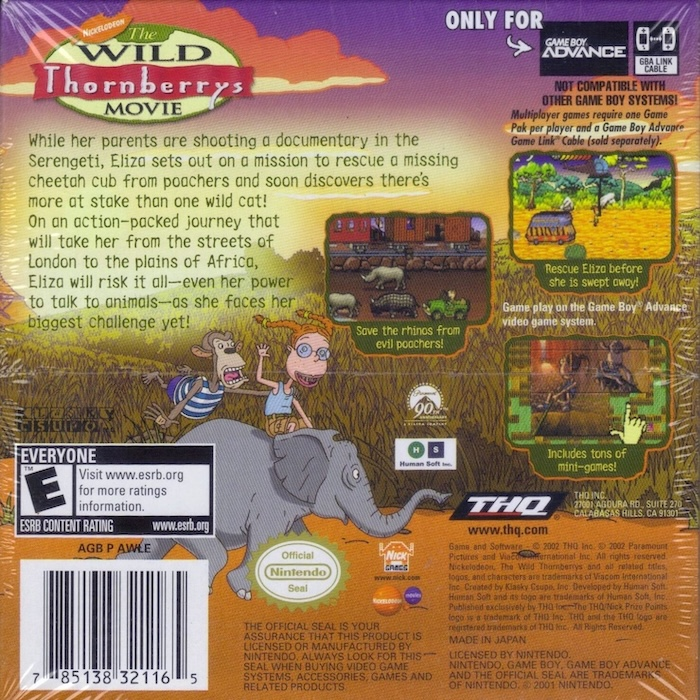 Wild Thornberrys Movie, The — box-2D-back (US)